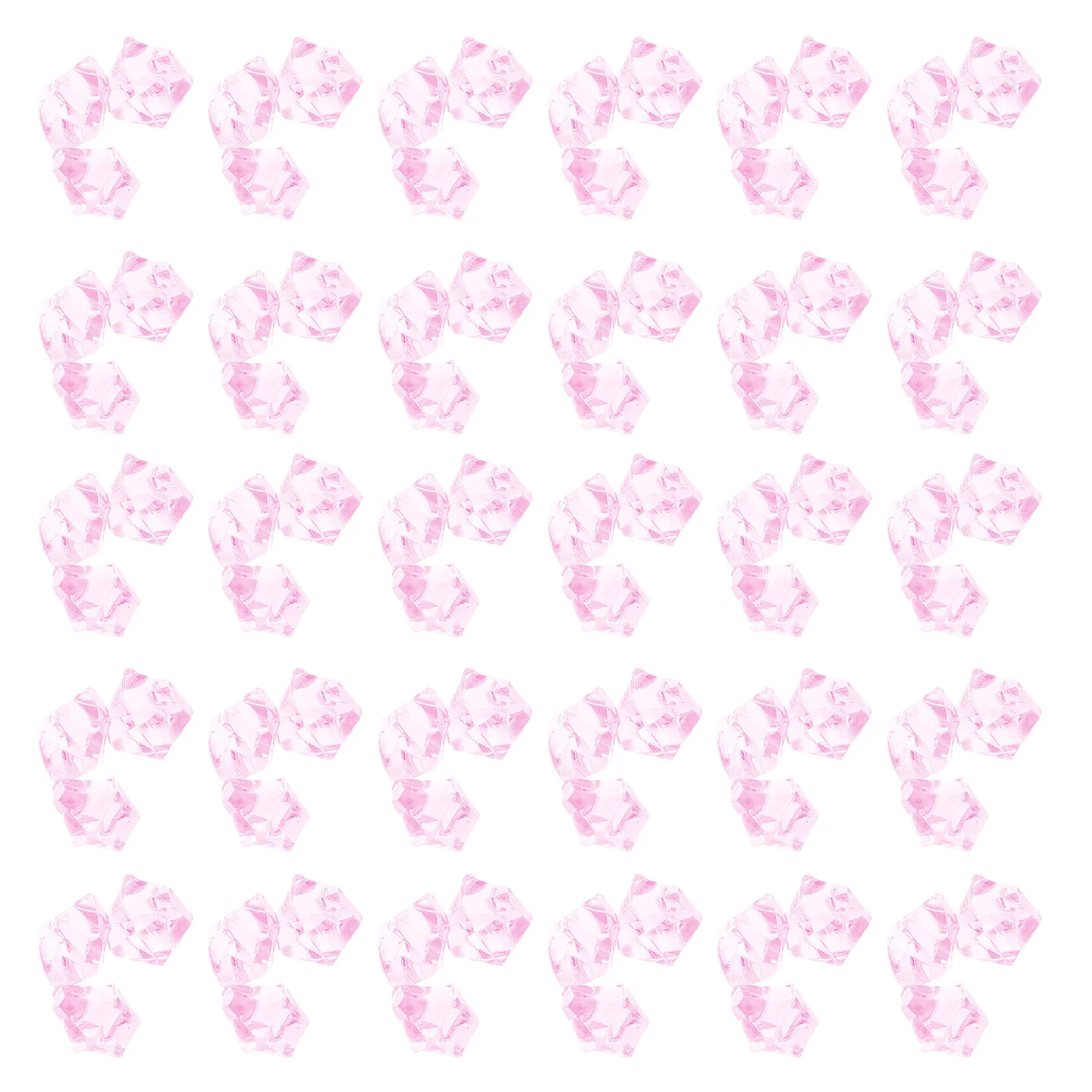 

300Pcs Pink Acrylic Fake Crushed Ice Cubes Ornaments 11x14mm Crystal Vase Fillers Table Scatter Decorations for Event Decor