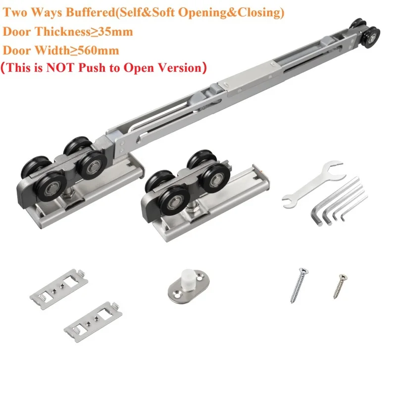 1Set Push-to-open schuifdeurrolbeslagset