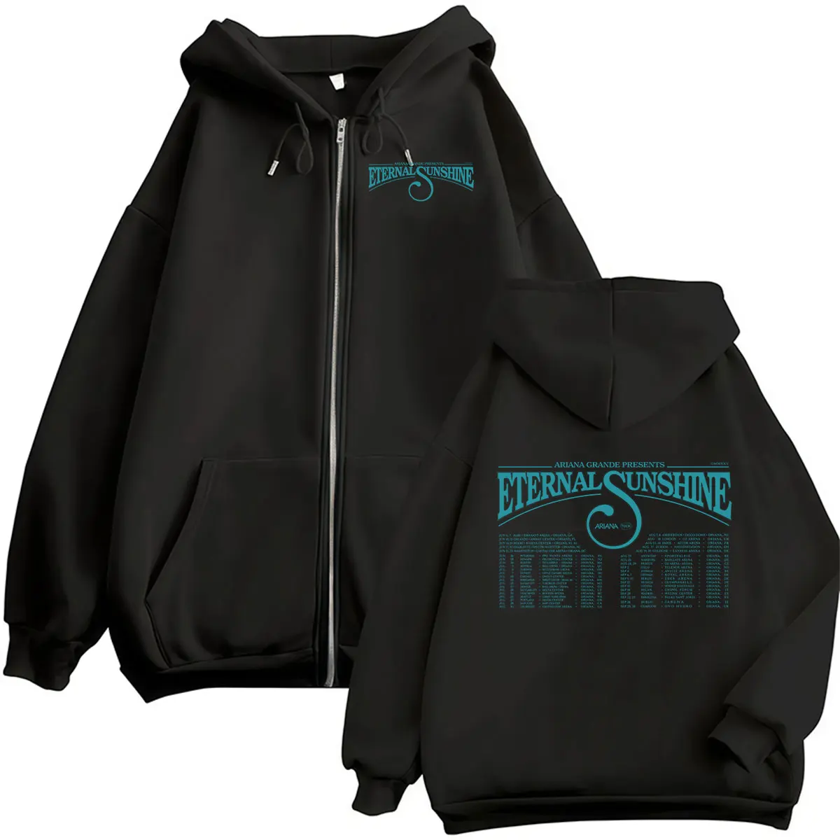 Ariana Grande Eternal Sunshine Tour 2026 Zipper Hoody Men Women Vintage Fashion Long Sleeve Oversized Sweatshirt Clothing Coats