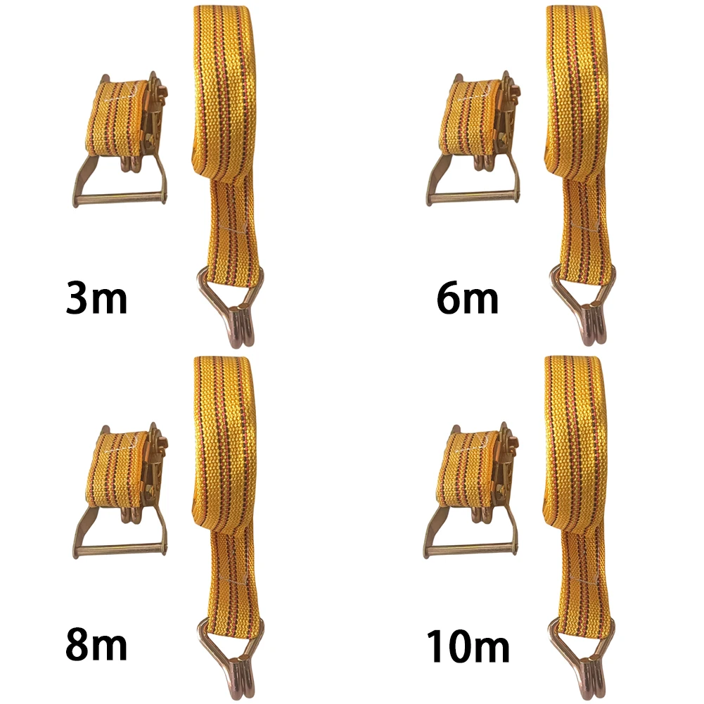 Tie Down Strap Strong Ratchet Fixing Belt 3/6/8/10M*40mm Claw Lorry Luggage Bag Cargo Lashing Handy Straps Car Strapping Belt