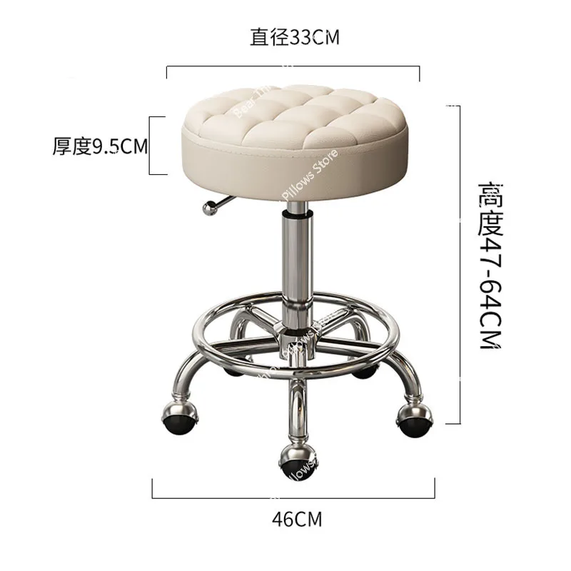 

Barber Salon Hairdressing Chair Gold Beauty Makeup Chair Furniture Office Desk Stool With Wheels 360° Swivel Lifting Round Stool