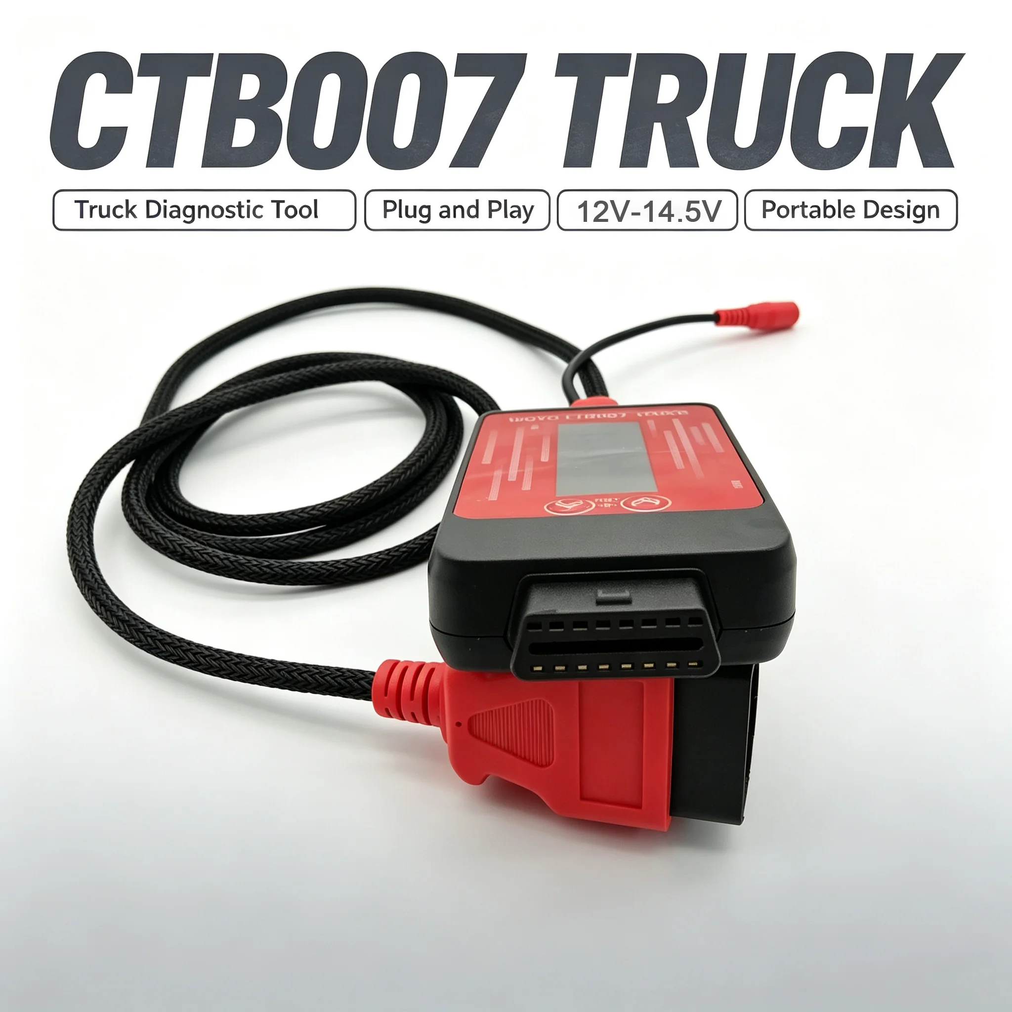 Voltage Monitor 12V-14.5V CTB007 TRUCK OBDII Built-in Regulated Output Voltage Converter with 16 PINs Vrms LCD Displays