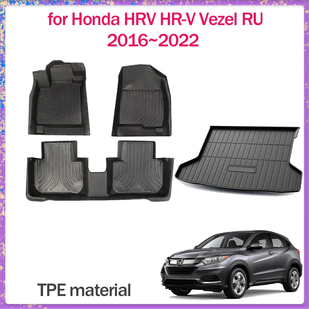 Alfombrilla para Piso de Auto para Honda HRV HR-V Vezel RU 2016~2022 2017 2018, Revestimiento Interior para Pies, Alfombra Impermeable para Maletero y Asientos, Accesorios