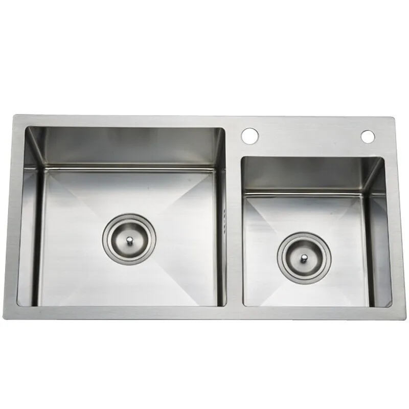 

Kitchen stainless steel handmade sink manufacturer wholesale 304 double slots, household dishwashing sink