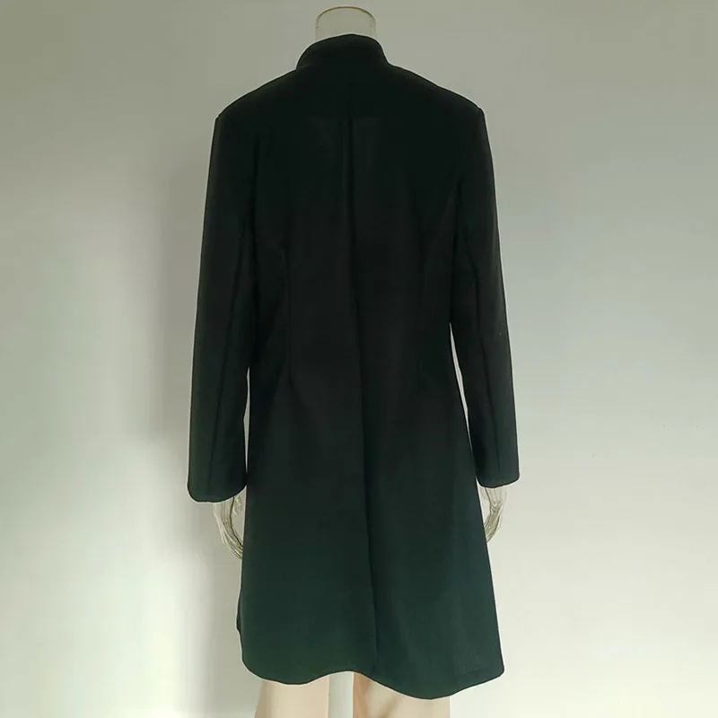Manteau Long en Laine pour Femme, Version Coréenne, Col Rabattable, Solide, Slim, Nouvelle Collection Automne Hiver 2025