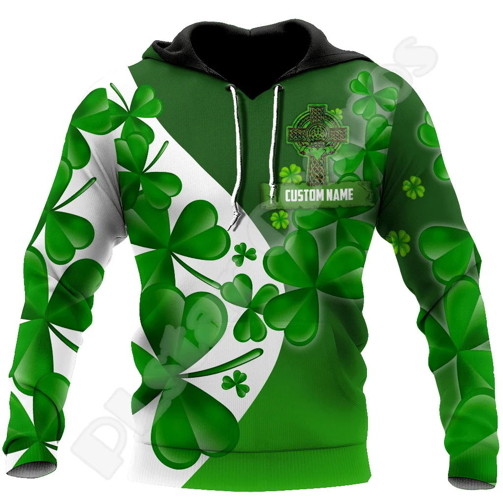 

NewFashion Country Flag Ireland Clover Irish St.Patrick Tattoo Vintage 3DPrint Pullover Funny Harajuku Casual Jacket Hoodies X21