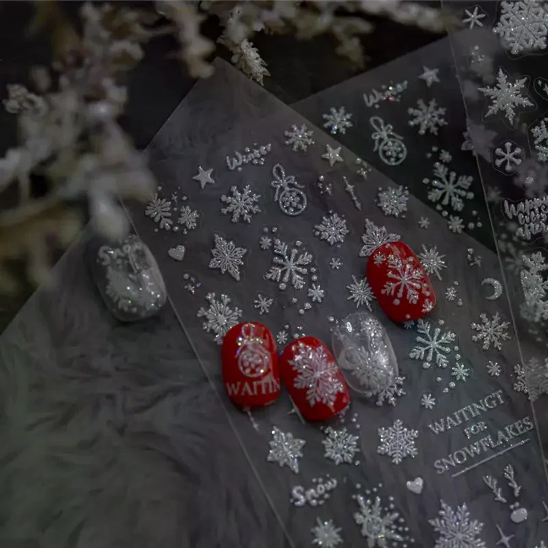 رائعة عيد الميلاد الثلج كريستال الكرة مسمار الفن ملصقات DIY مسمار الفن الديكور مسمار الملحقات السنة الجديدة مانيكير الشارات #6
