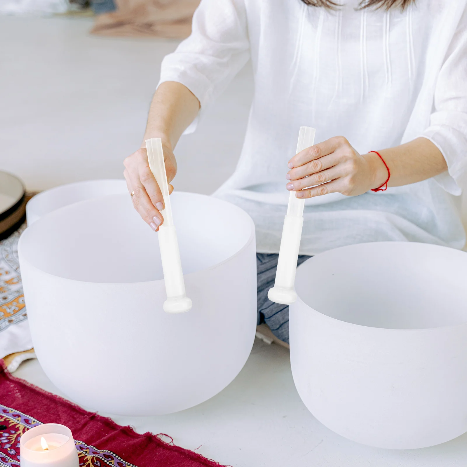 Singing Bowl Stick Mallet Crystal Acrylic Sound Music Small Buddha Strikers Sticks