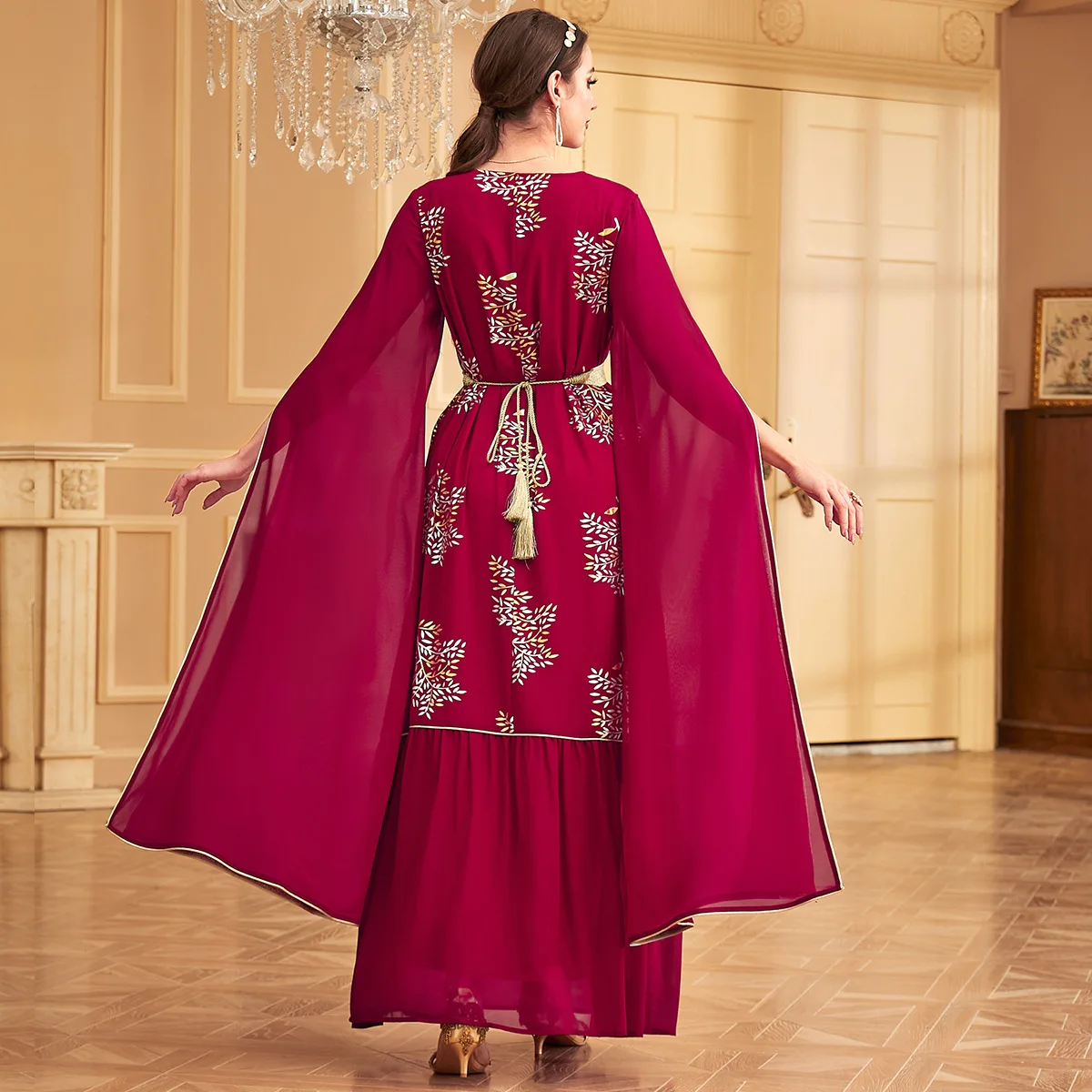 Abayas marocains à manches extra longues pour femmes, Kaftan, Turquie, Eid Ramadan, Jalabiya musulman, Robe de soirée, Robe éducative, Dubaï