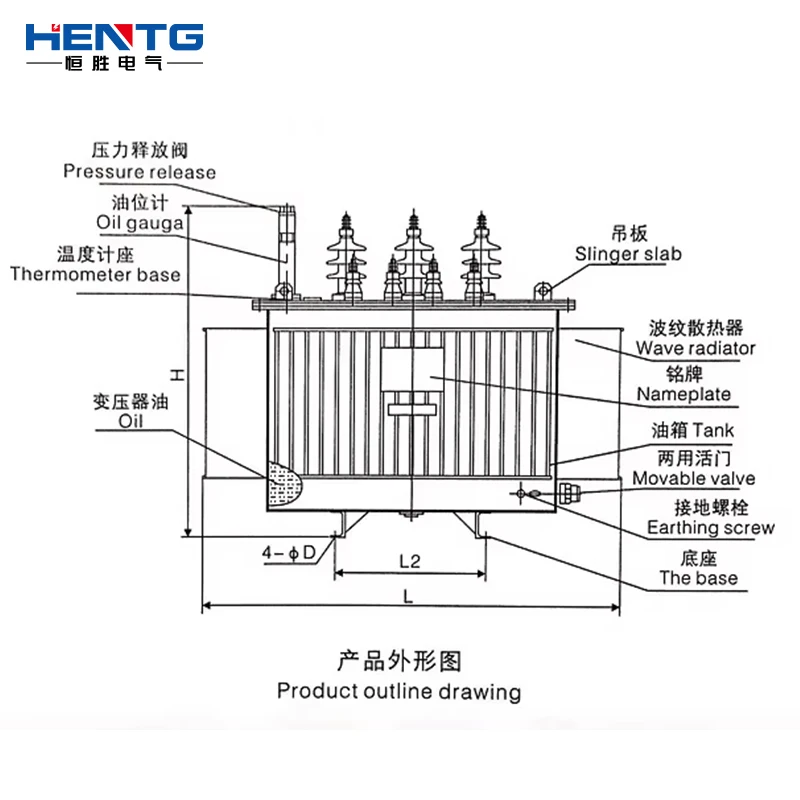 Trasformatore ad olio di rame a basso rumore, ecologico, a risparmio energetico, serie S11 di alta qualità 10kV-3150kva