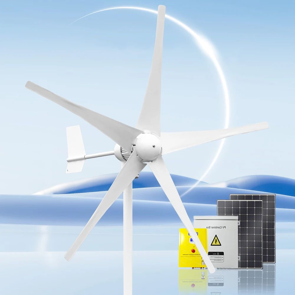 

600W 800W 1KW Horizontal Axis Wind Turbines 12V 24V 48V With 3/5 Blades Low Speed Generators For Home Use