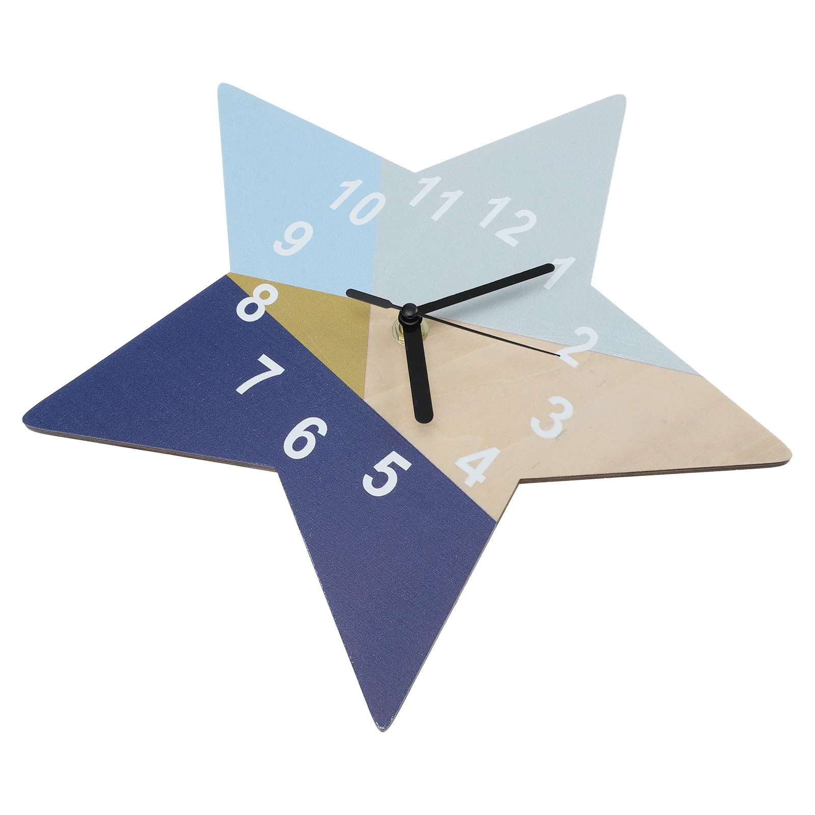 

Blue Geometric Star Hanging Clock Mute Wall Clock Creative Star Design Kids Room Wall Decor Bedroom Decoration