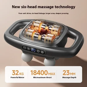 Six-Head Fascia Gun Muscle Relaxation LCD Smart High-Frequency Variable Speed Vibration Electric Fascia Gun