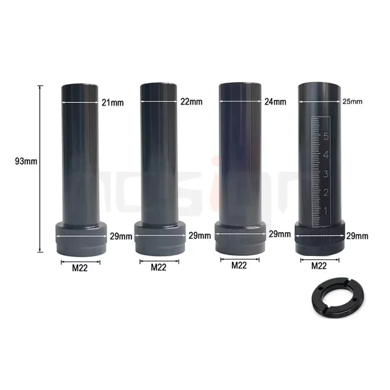 CO2 Laser Lens Tube Outer Diameter 25mm 24mm 22mm 21mm for Lens Dia.20mm FL 50.8/63.5/101mm Air Nozzle Output Laser Machine
