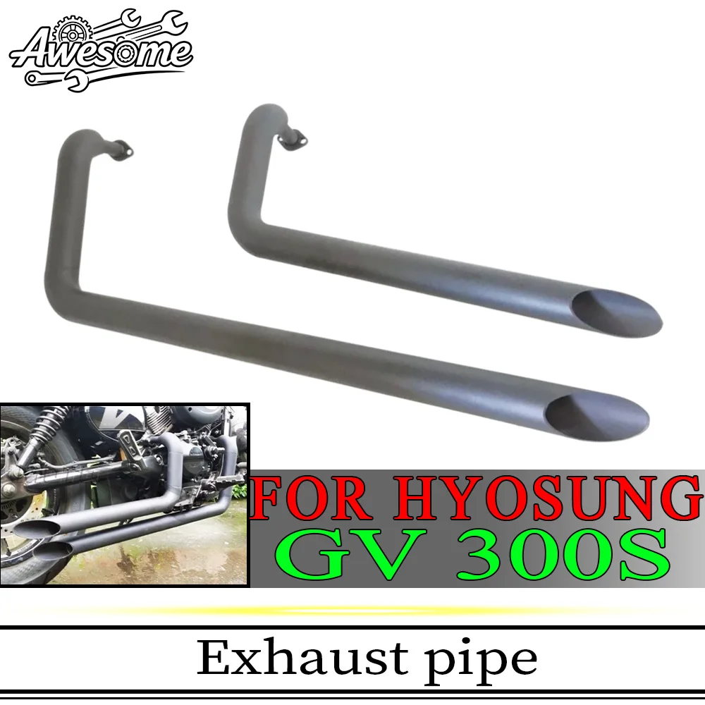 Fit For HYOSUNG GV300S Modified Long Straight Dual Exhaust Pipe For Fit S300GV