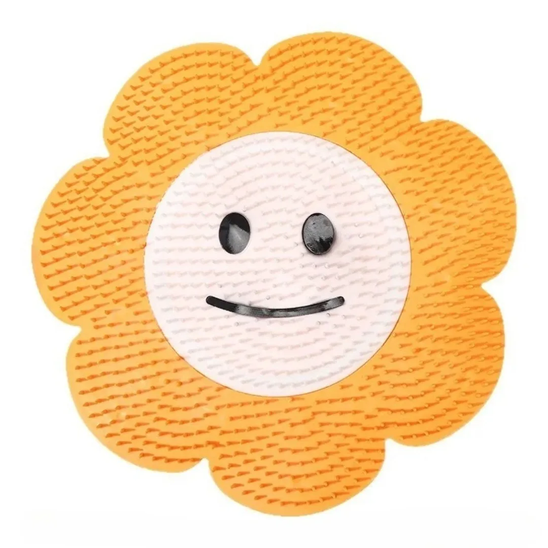Sunflower Massage Mat Back Scraper Cleaning Brush Anti Slip Shower Feet Cleaner Wash Mat Sucker Wall Mat Rub Foot Scrubber Tools