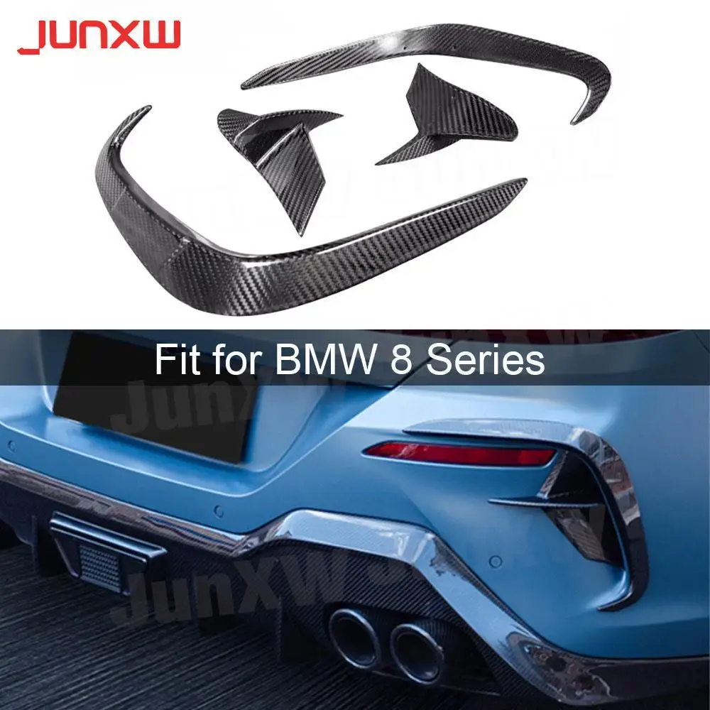 

Rear Lip Bumper Spoiler Rear Bumper Diffuser Cover&Side Splitters for BMW 8 Series G14 G15 G16 M Sport 2018 - 2021 Carbon Fiber