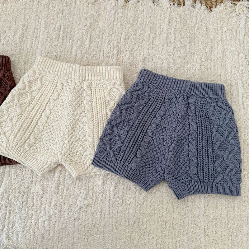 ربيع جديد 2026 سراويل حياكة للأطفال البنات والأولاد سراويل محبوكة على الطراز الكوري للأطفال بلون سادة ملابس أطفال من عمر 0 إلى 3 سنوات