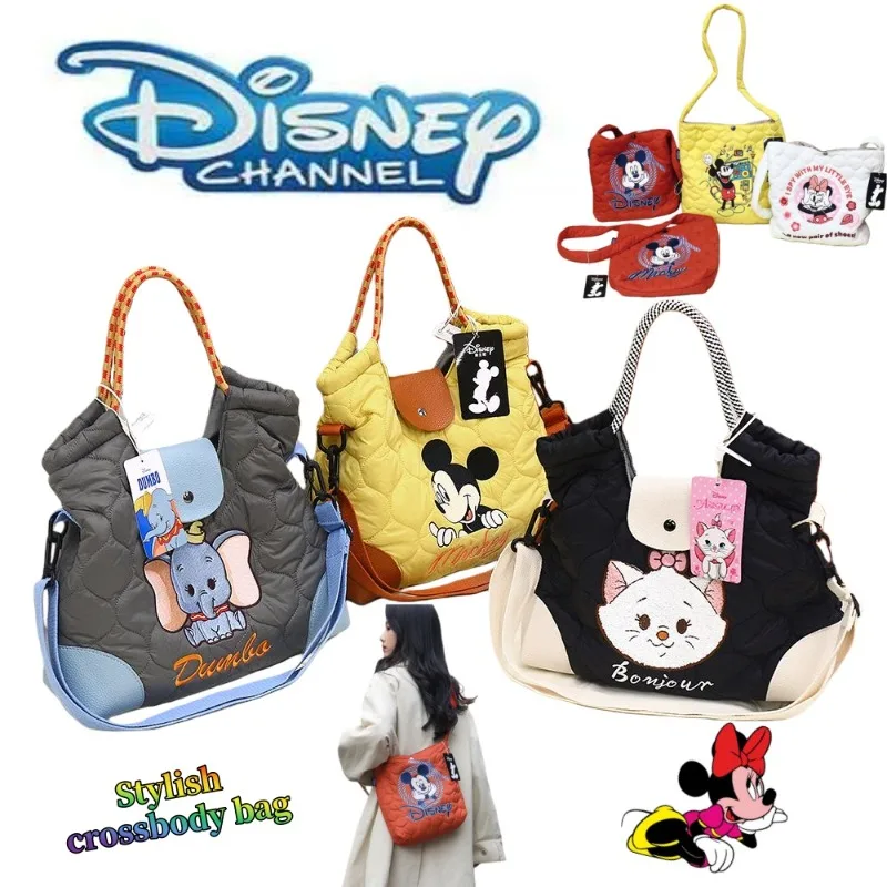 

Mickey Embroidered Shopping Bag Cute and Fashionable Cartoon Personalized Creative Large Capacity Tote Shoulder Bag Gift