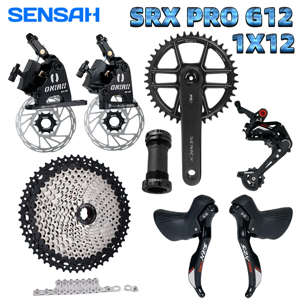 SENSAH 1x12 Speed SRX PRO G12 Gravel Kit with Shifter Crank Rear Derailleur Chain Cassette for Gravel Bike SRAM New