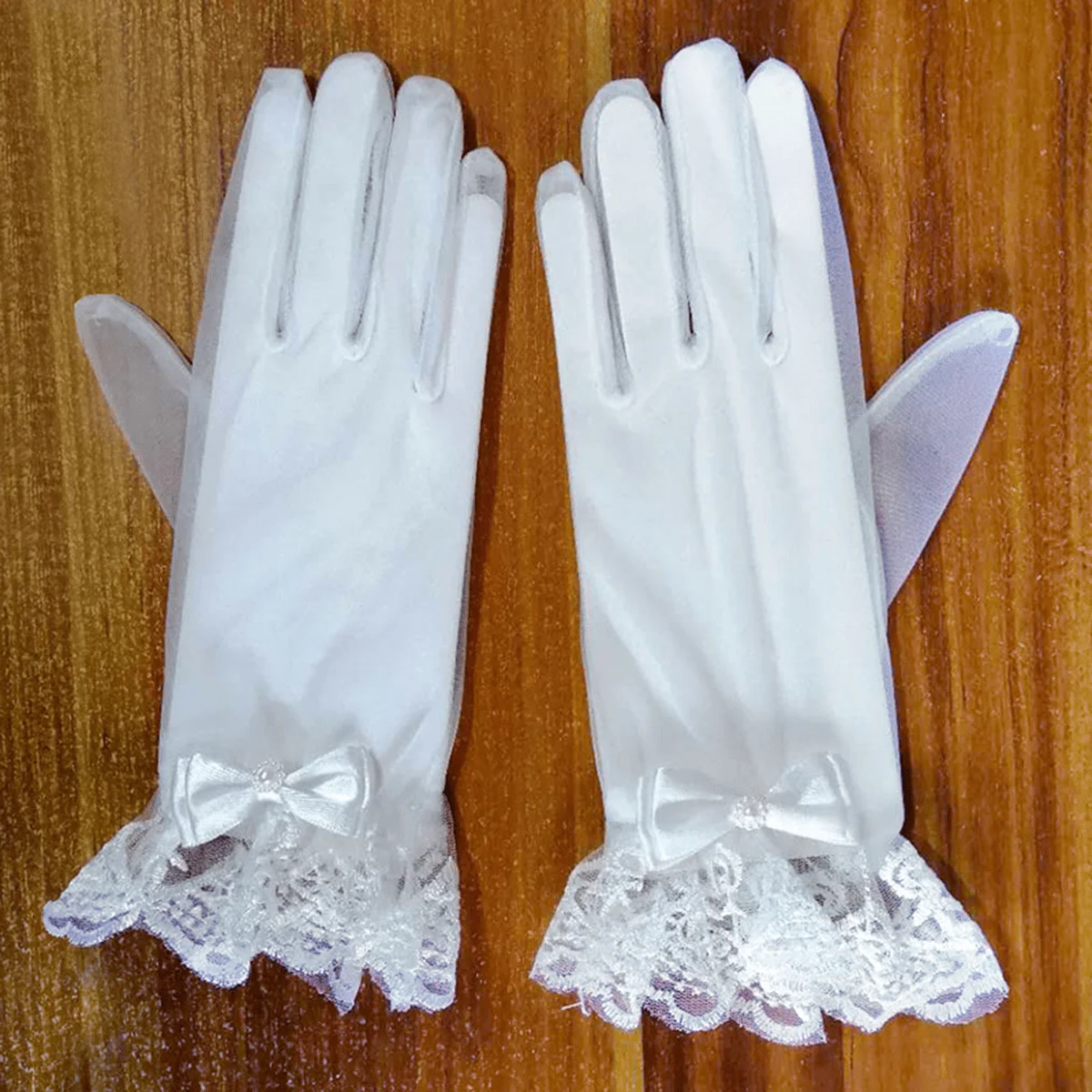 1 pezzo guanti da sposa da sposa da sposa abito da sera in pizzo corto con dita divise guanti decorativi guanti da ballo