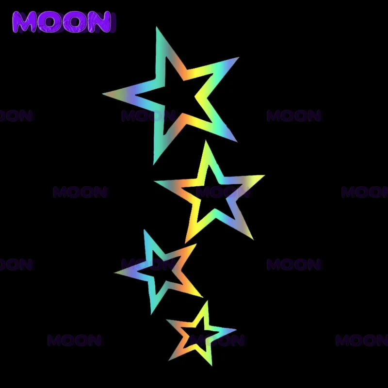 Size Star Combination Car Stickers Vinyl Waterproof Sunscreen Decoration Car Stickers Suitable for Automobiles and Motorcycles
