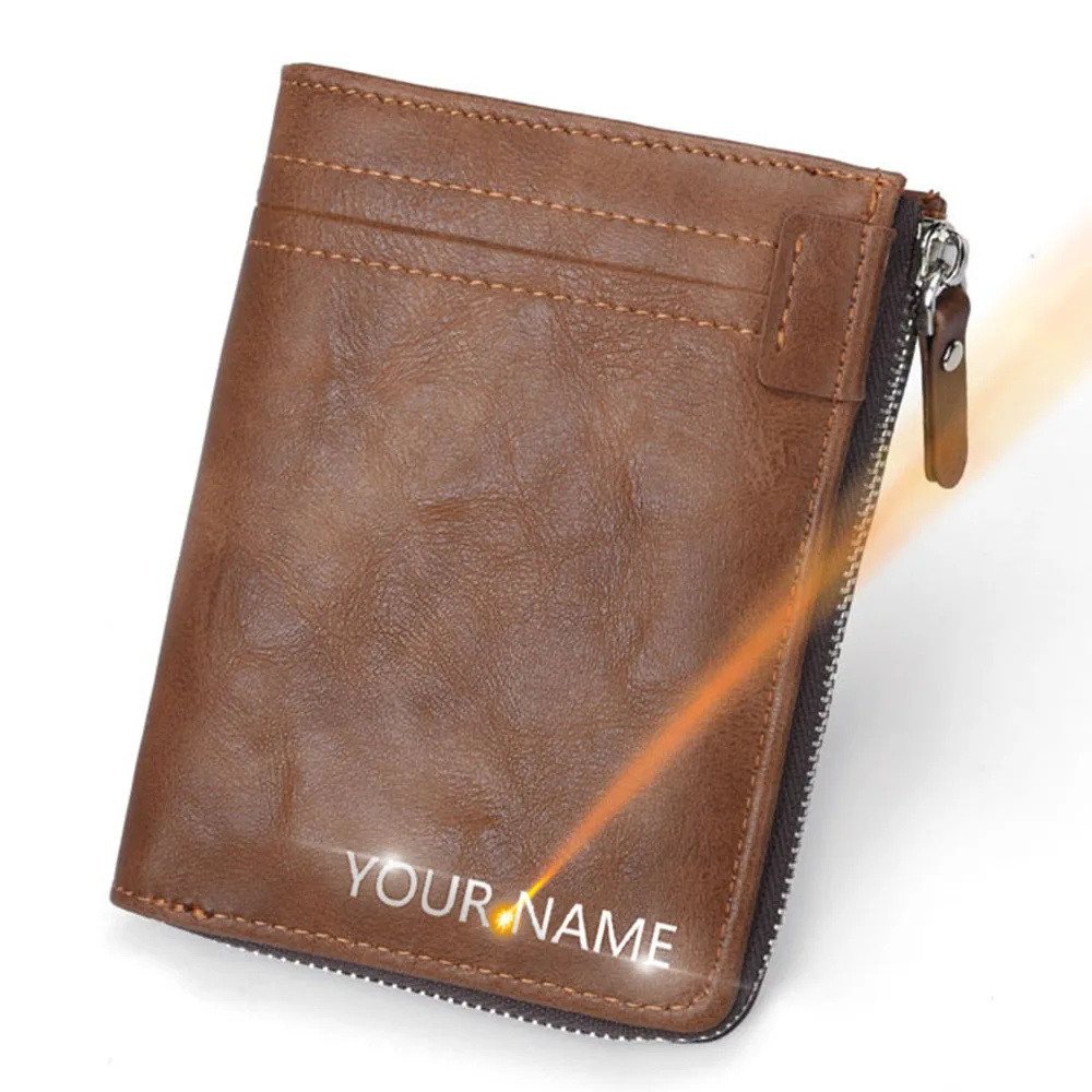 2022 RFID Leather Men Wallet Print Men Wallet 7 Colder Holders Brand Customized Men's Wallet Cenuine Leather Man Purses Wallets