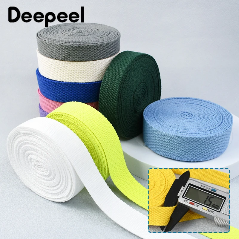 

2-20Meters 1.3mm Thick 25mm Cotton Webbing Tape for Bag Strap Clothes Decoration Ribbon Backpack Bias Binding Sewing Accessories