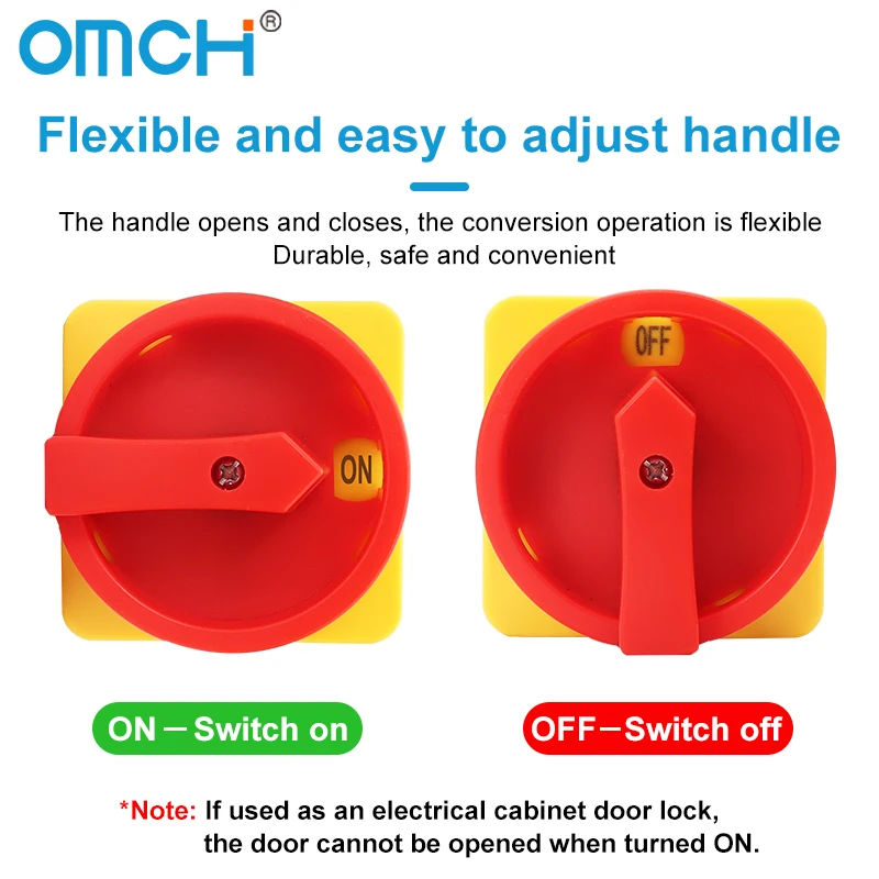 OMCH 1 قطعة 25A/32A/40A/63A 3P 4P LW30 تغيير التبديل قفل قطع محدد مع لوحة ON-OFF 440 فولت التحكم في الطاقة