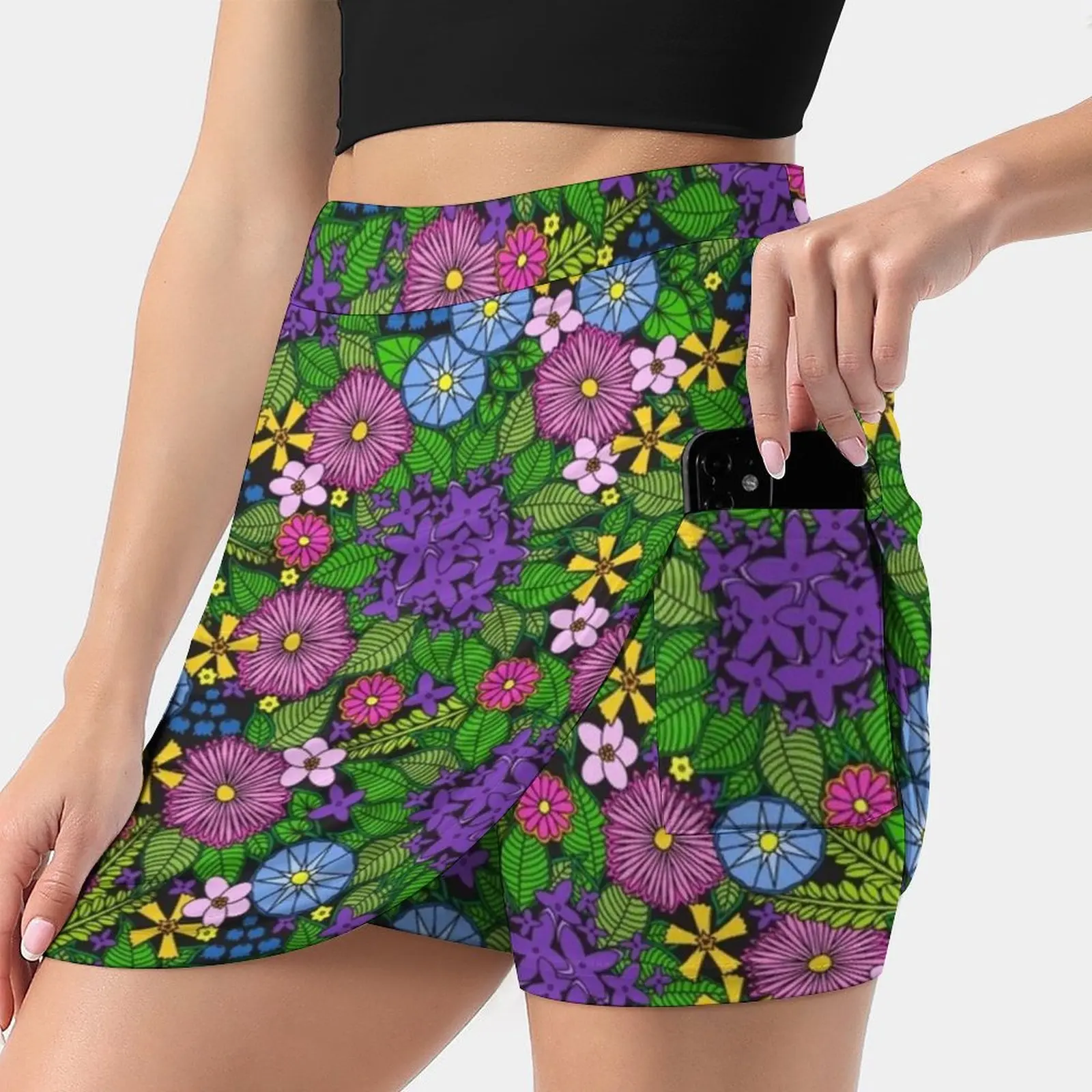 Wild Wildflowers Skirts Woman Fashion 2022 Pant Skirt Mini Skirts Office Short Skirt Flower Floral Pretty Chic Modern Girly