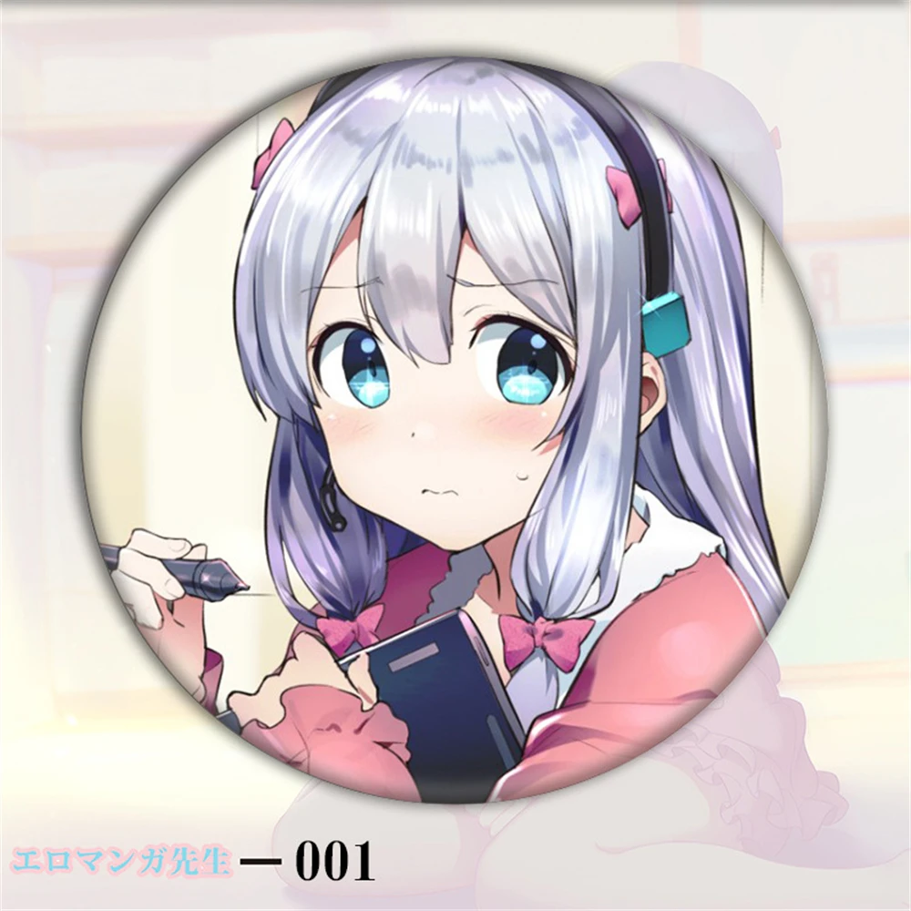 58mm Anime Eromanga Insegnante Izumi Sagiri COSTUME Cosplay Distintivo Pin SPTE Spilla in banda stagnata ﻿   Prop Gilf