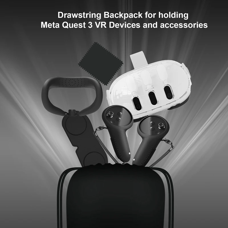 Kit de protection de masque VR pour Meta Quest3, housse de rangement anti-poussière pour casque, housse de protection portable en silicone Grip