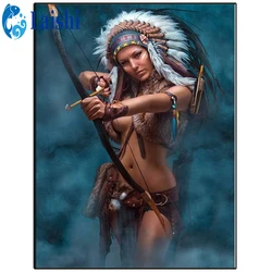 DIY Diamond Painting Indian woman archery Full Square/Round Drill 5D Diamond Embroidery Sale Rhinestones Home Decoration Gift