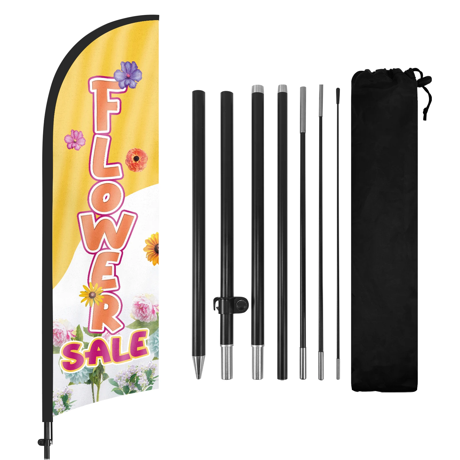 FSFLAG 1PCS 280CM The Flower Sale Feather Flag with Flagpole Advertising Outdoor Banner Decoration for Business and Storefront