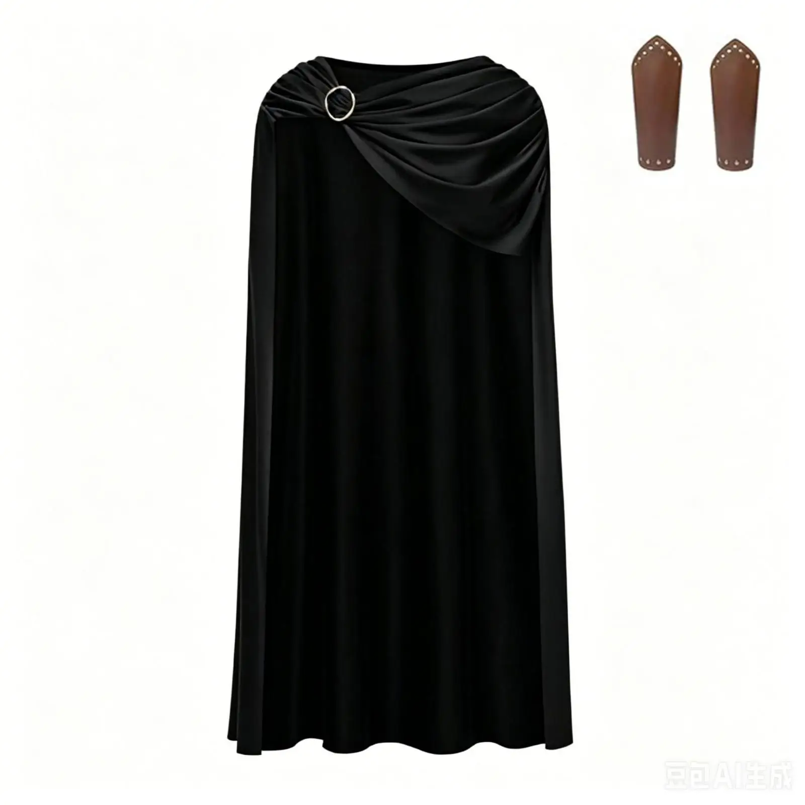 Mens Renaissance Cape Polyester Cloak with Collar for Fantasy Role Play Costume Party