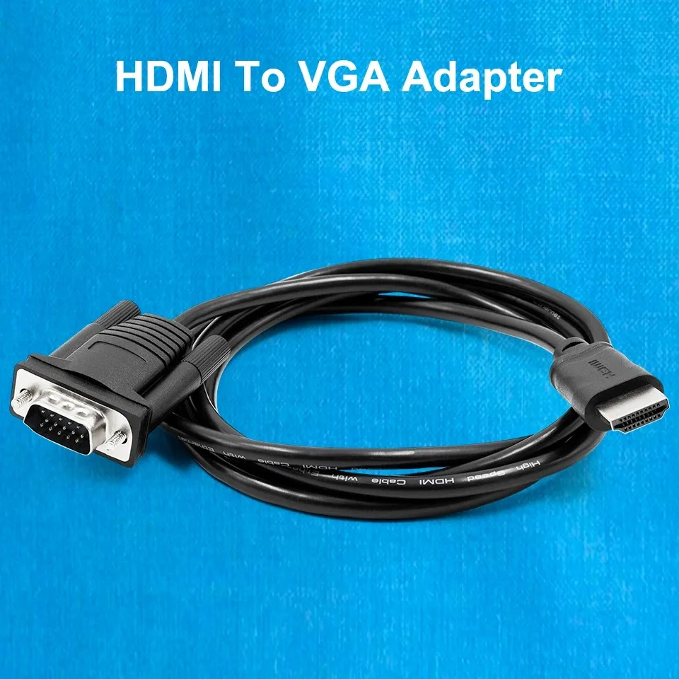 1.5M HDMI-compatible To VGA Cable Male To Male With Chip 6 Feet Cable For Computer/Desktop/Laptop/PC/Monitor computer components