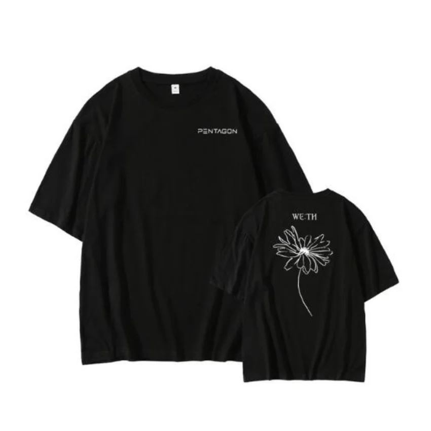 K-POP KPOP PENTAGON WE:TH Album Oversized T Shirt Men Women Korean Fashion Summer Short Sleeve Cotton Funny Tshirt Graphic Tees