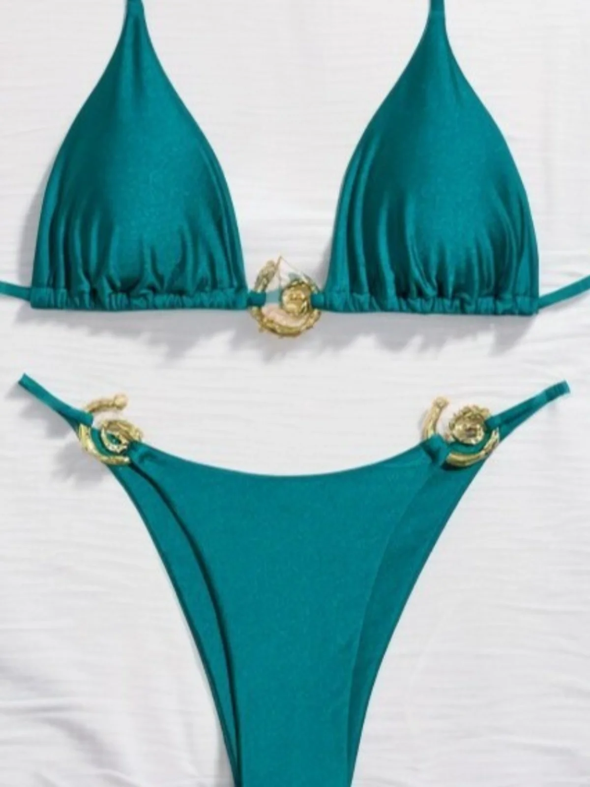 

Новинка 2024, женский купальник с металлическим кольцом, бикини, сексуальный двухсекционный купальник высокого класса с накладкой на грудь, без стальной поддержки