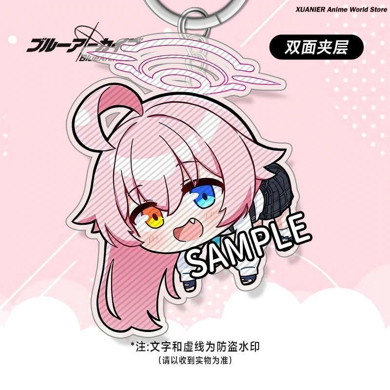 Blue Archive Shirasu Azusa Q Version Papa Series Takanashi Hoshino Acrylic Keychain Itabag Pendant Anime Ornament Keyring view 3