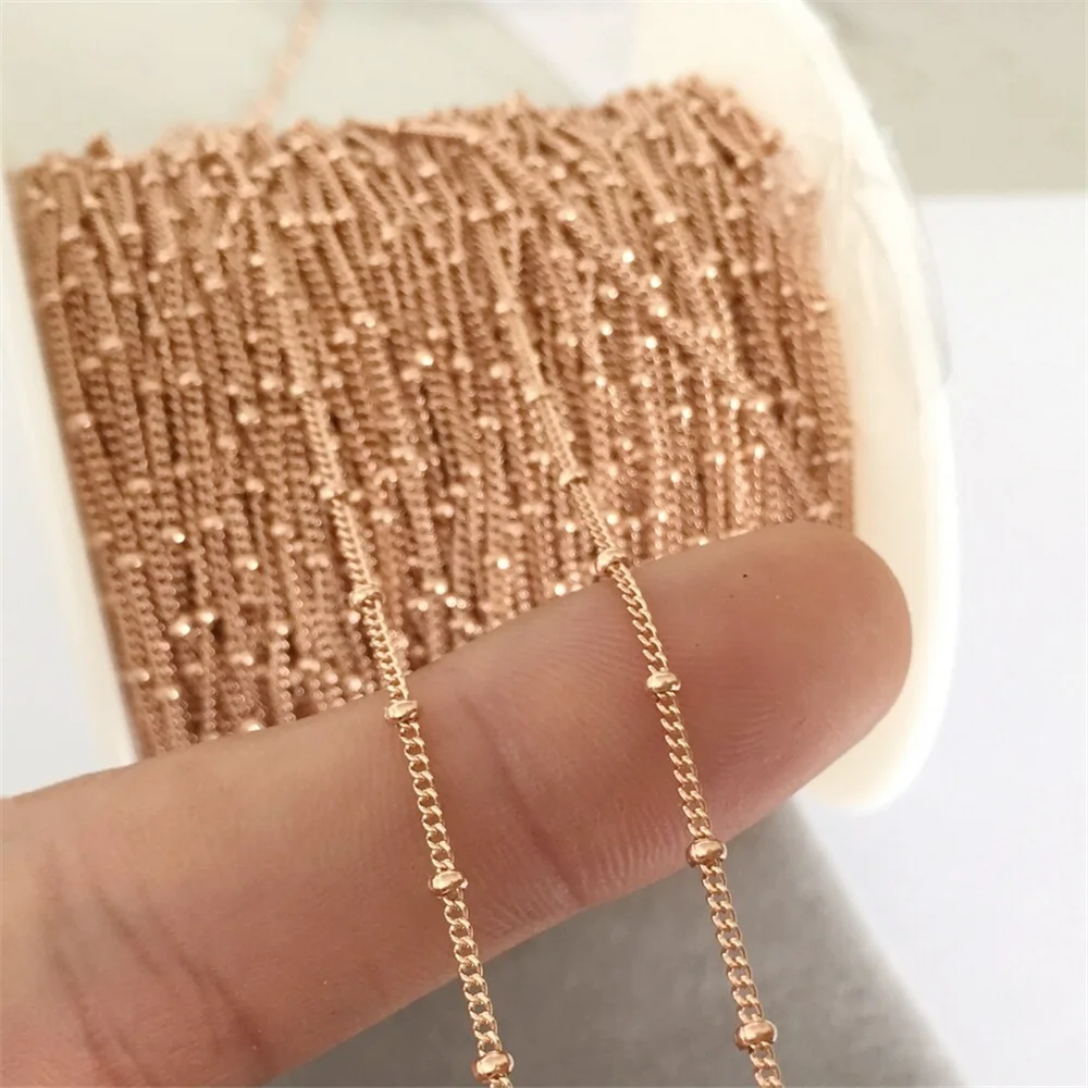 Bulk Unfinished Satellite Chain 1.2mm 3.28 Feet Approx 1 Meter in 14K Rose Gold Filled