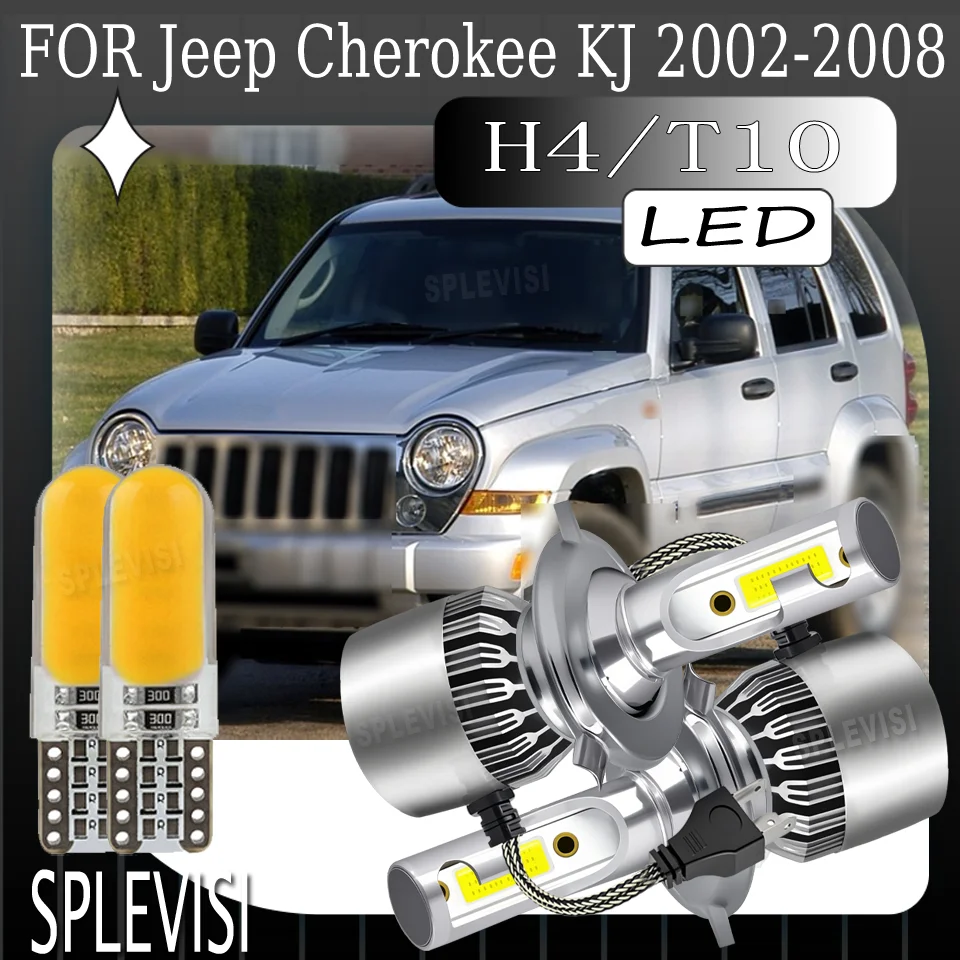 تركيب سريع إضاءة قوية للصدمات H4 LED المصباح لسيارة جيب شيروكي KJ 2002 2003 2004 2005 2006 2007 2008 #1