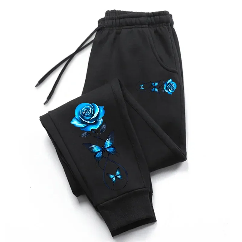 

New Womens Sweatpants Flower Printing Casual Trousers Jogging Sports Pants Outdoors Fashion Sportswear Hot Sale High end Pants