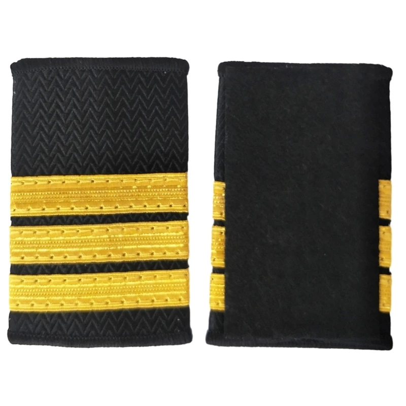 1 Pair Professional Epaulets Captain Uniform Epaulets Uniform Shoulder Bars Epaulet for Cosplay Stage Performances