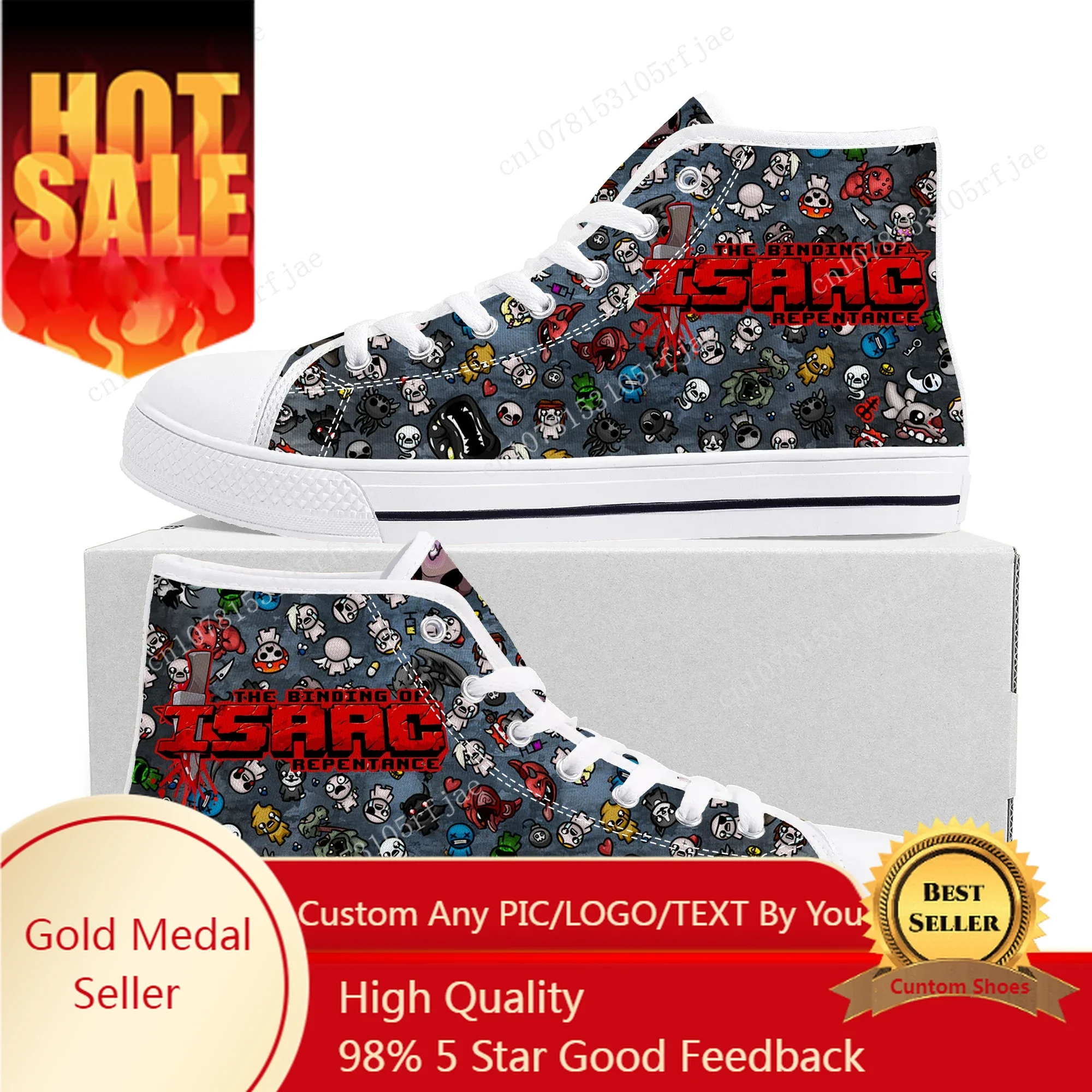 

The Binding of Isaac High Top Sneakers Cartoon Game Mens Womens Teenager High Quality Canvas Shoes Casual Tailor Made Sneaker