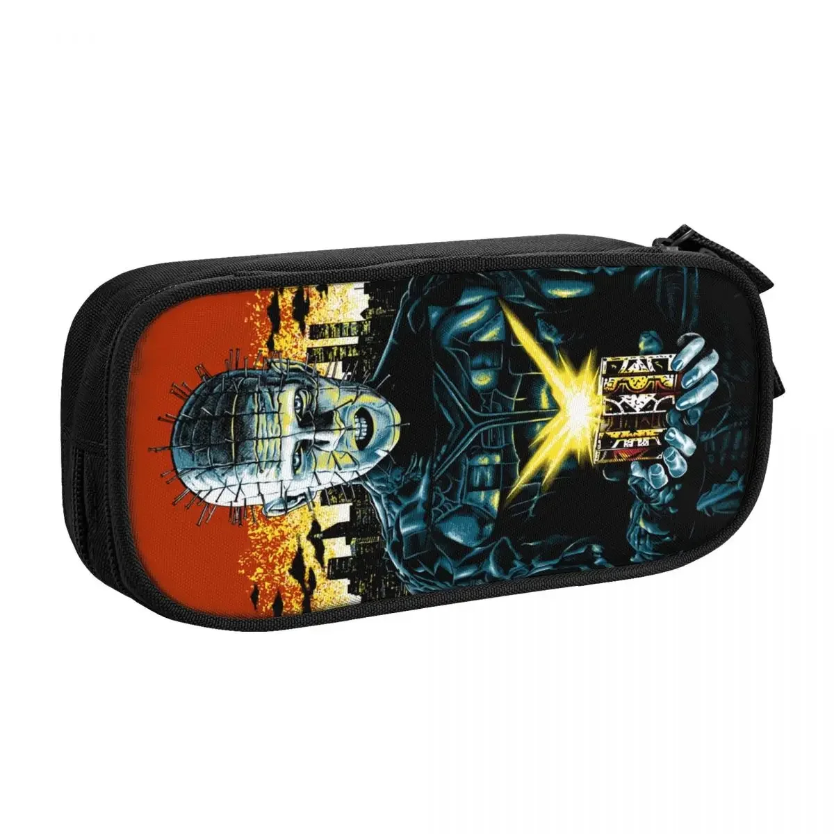 Personalizado hellraiser bonito lápis casos meninas meninos grande capacidade halloween filme de terror lápis bolsa material escolar