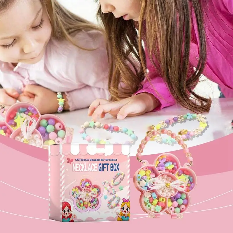 Bunte Perle handgemachtes Set bunte Perlen Armband machen Kit Kinder so tun, als ob und verkleiden Spiel zubehör für Kinder Kinder