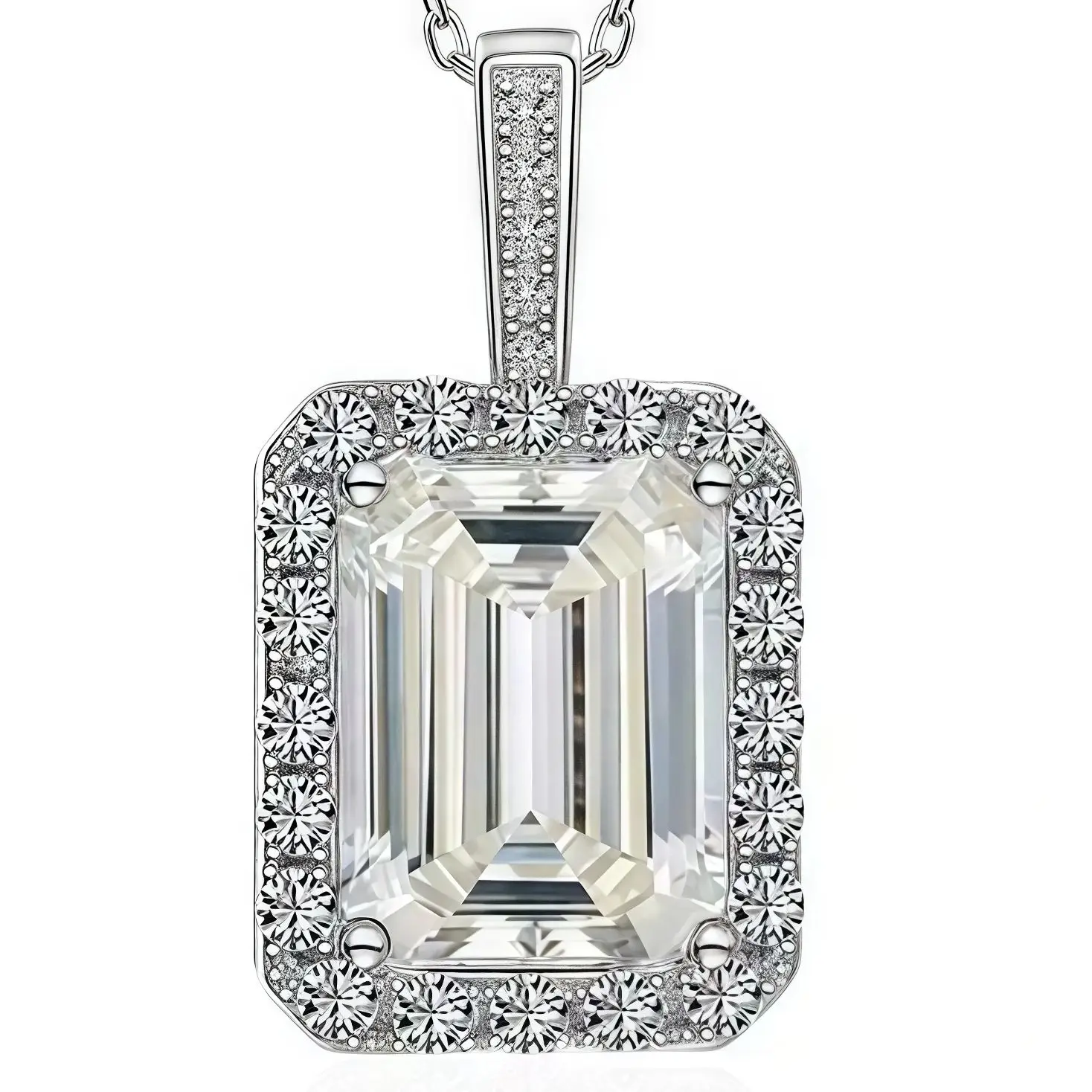 ShanLover العلامة التجارية CMA شهادة مويسانيتي قلادة الماس للنساء المبيعات الساخنة S925 فضة 3ct قلادة مجوهرات