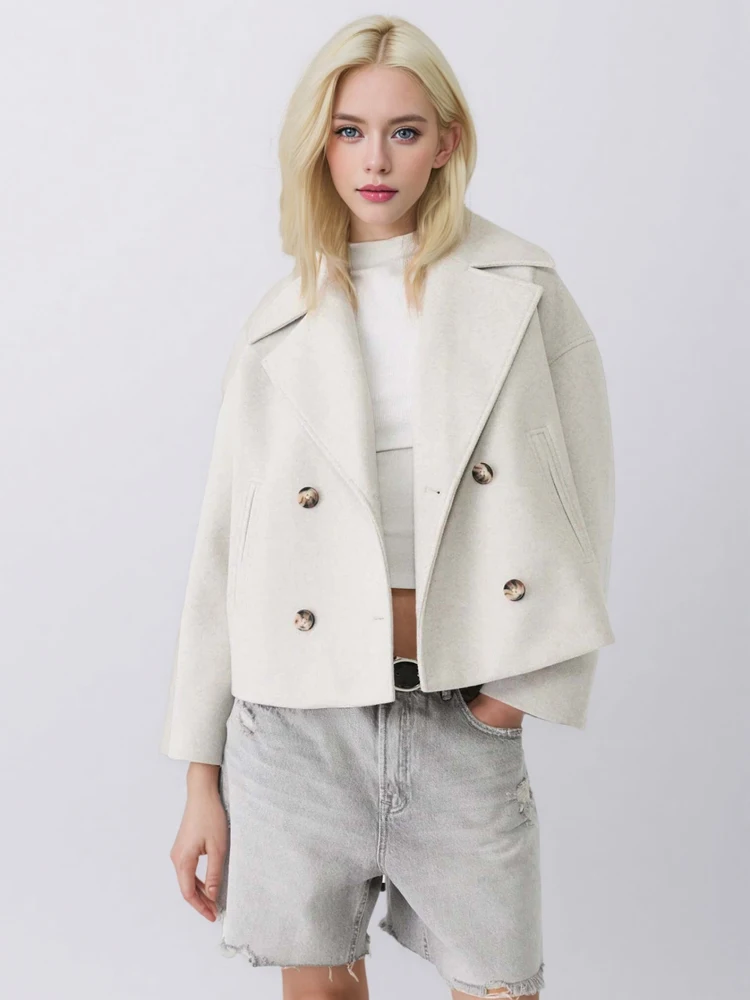 

New Winter Woman's Coats,Long Sleeve Coats,Cropped Coats For Ladies,Button On Jackets,Wool Coats,Pockets On Coats,Elegant Coats