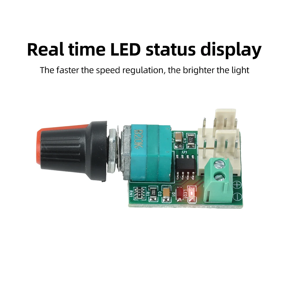 DC12V 24V PWM Motor Speed Controller Fan Speed Adjustable Switch 4-Wire Control Module Dual Path Control 2 Mortor