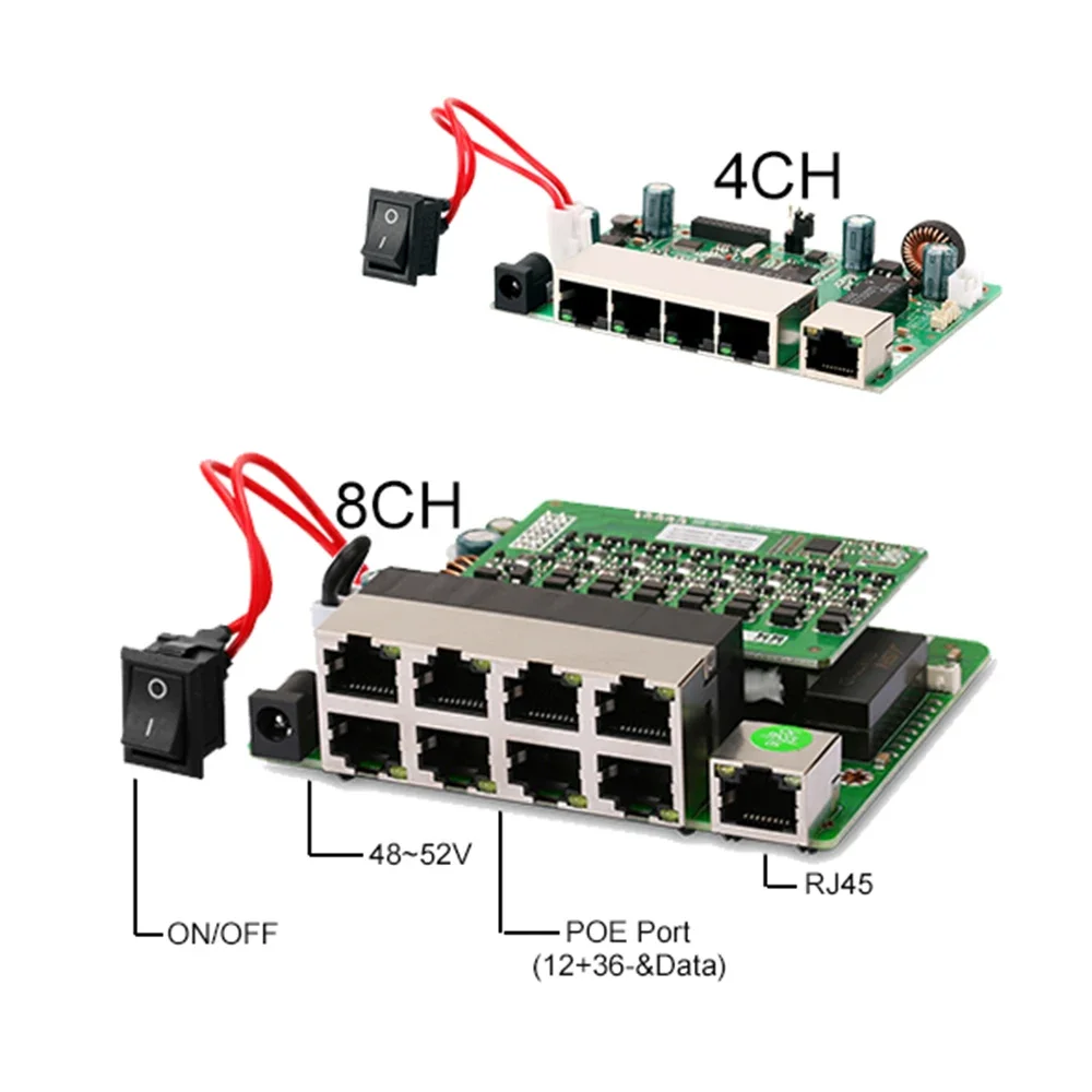 active fast poe hectobit switch com alimentacao interna monitor de seguranca cameras 10100 mbps 10 portas 52v 48v 01